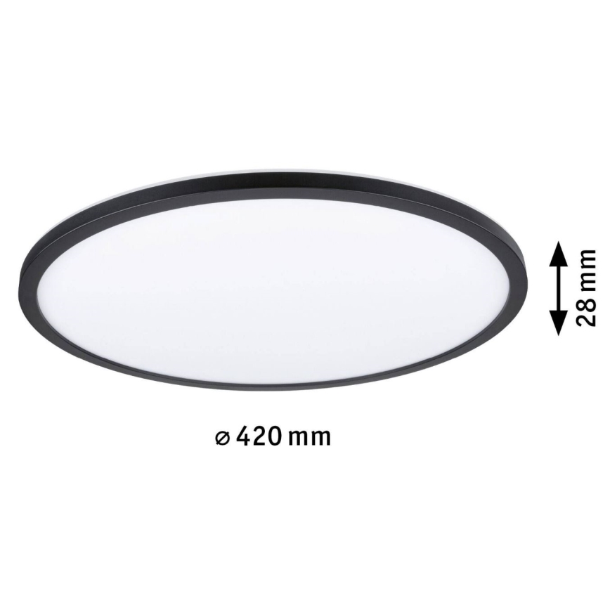 Paulmann 70999 - Panneau à intensité variable LED/22W ATRIA 230V 3000K d. 42 cm noir