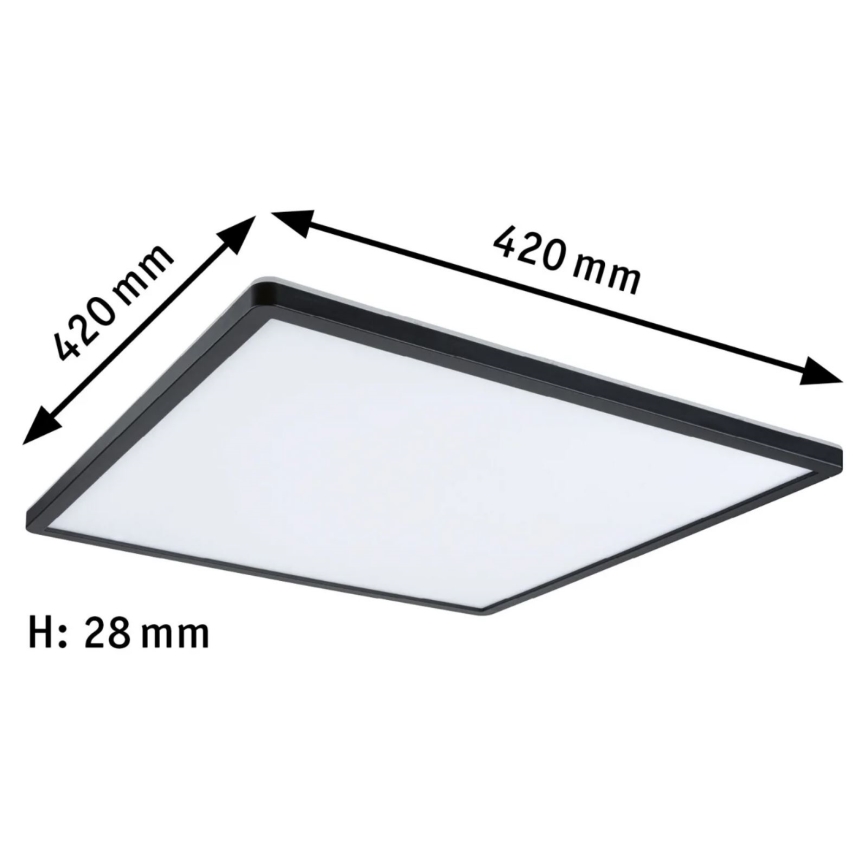 Paulmann 71002 - Panneau à intensité variable LED/22W ATRIA 230V 3000K 42x42 cm noir
