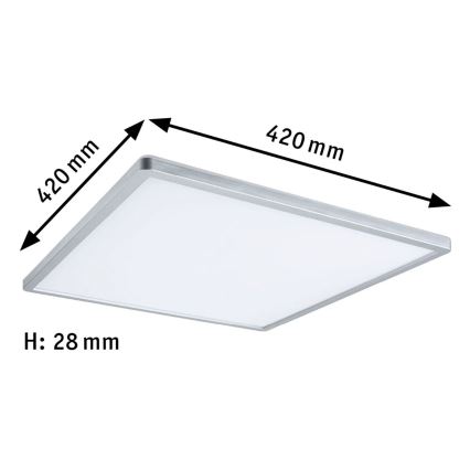 Paulmann 71009 - LED/22W Pannello dimmerabile ATRIA 230V 4000K 42x42 cm cromo opaco
