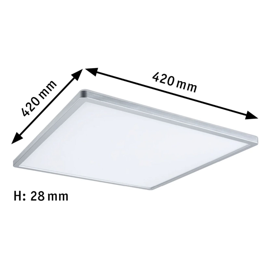 Paulmann 71009 - LED/22W Pannello dimmerabile ATRIA 230V 4000K 42x42 cm cromo opaco