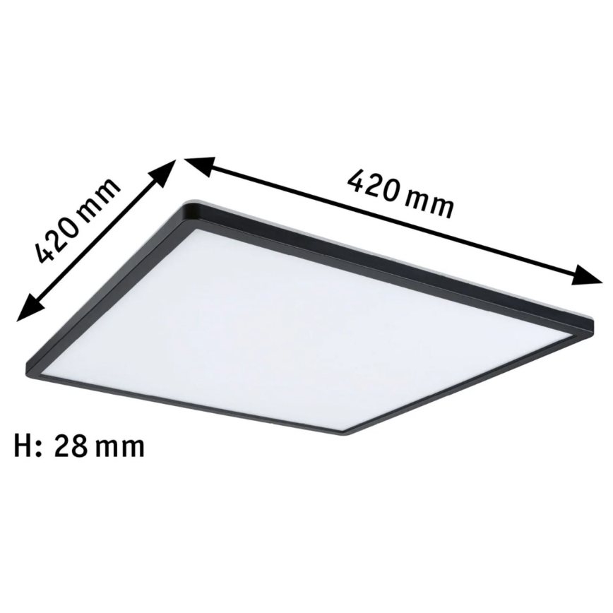 Paulmann 71016 - Panneau à intensité variable LED/22W ATRIA 230V 4000K 42x42 cm noir
