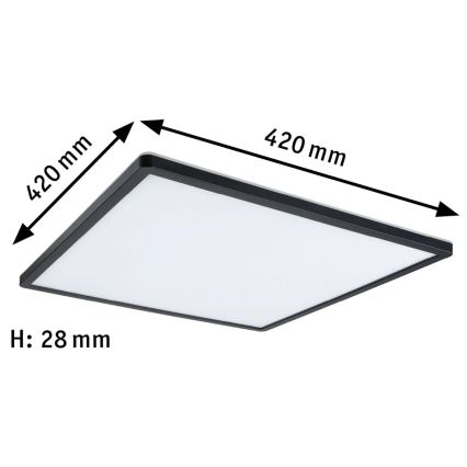 Paulmann 71016 - Panneau à intensité variable LED/22W ATRIA 230V 4000K 42x42 cm noir