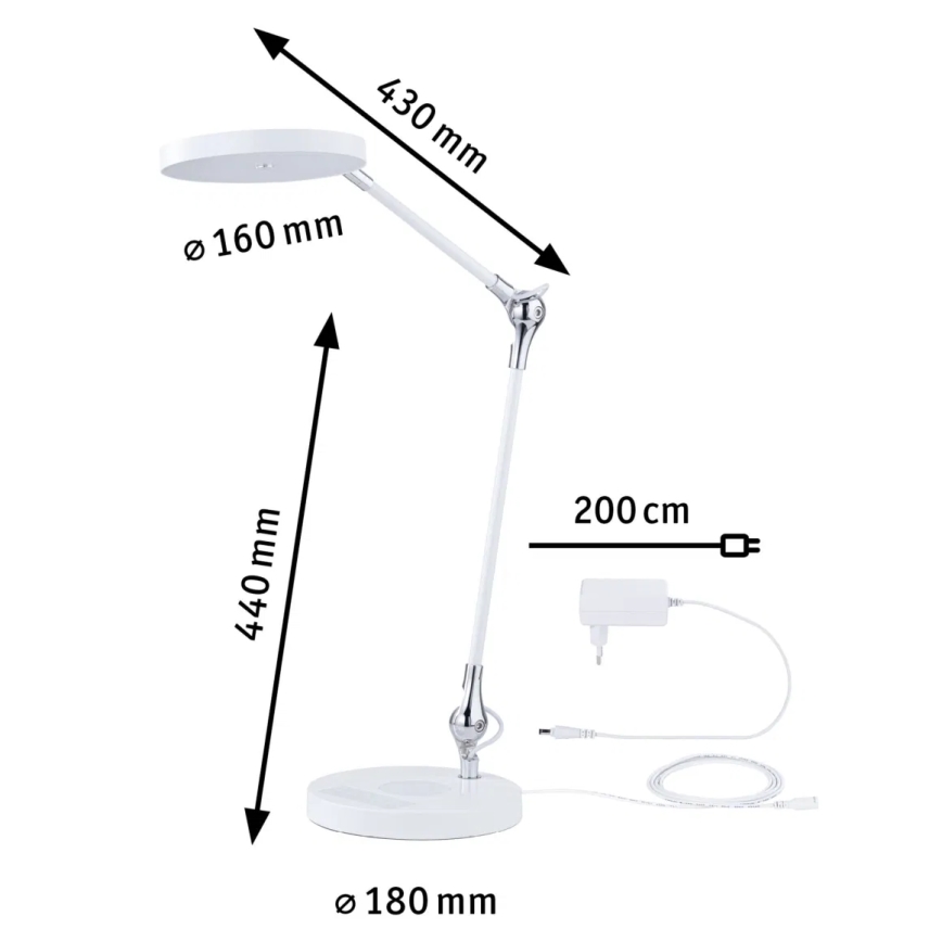 Paulmann 78011 - LED/11W Lampada da tavolo touch dimmerabile NUMIS 230V 2700/4000/6500K bianco