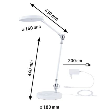 Paulmann 78011 - LED/11W Lampe de table tactile à intensité variable NUMIS 230V 2700/4000/6500K blanc