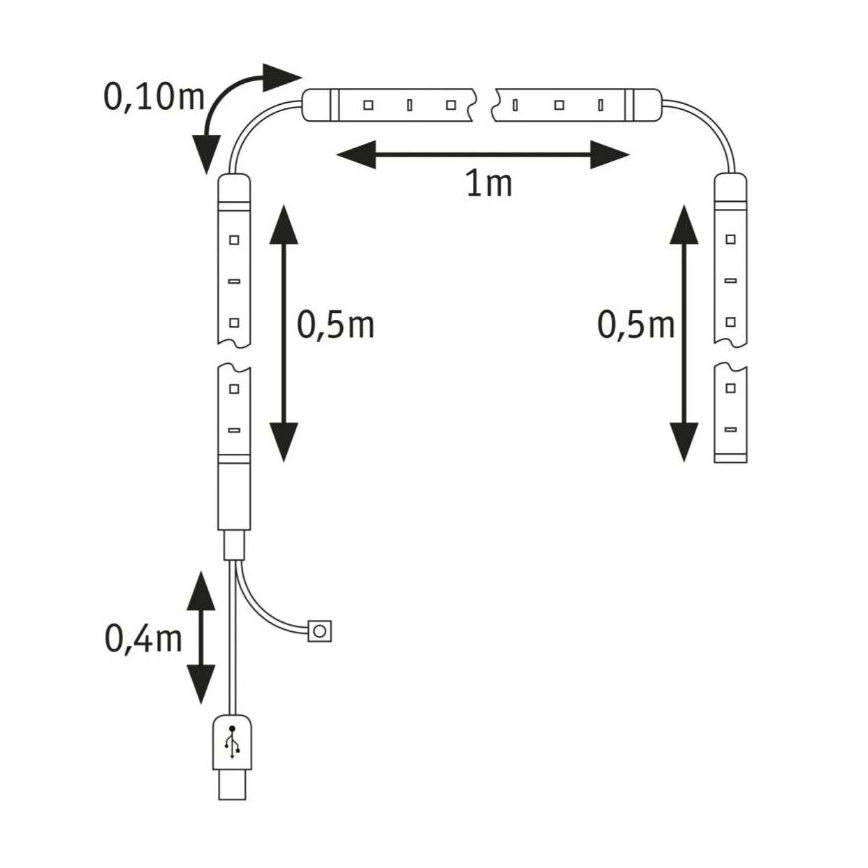 Paulmann 78880 - LED/3,5W RGB Ruban à intensité variable pour TV 2m ZOLL 5V + télécommande