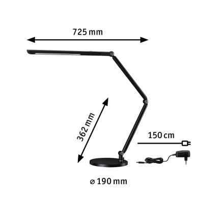 Paulmann 78912 - Lampe de table LED/10,6W à intensité variable FLEXBAR 230V 3000/4000/6500K