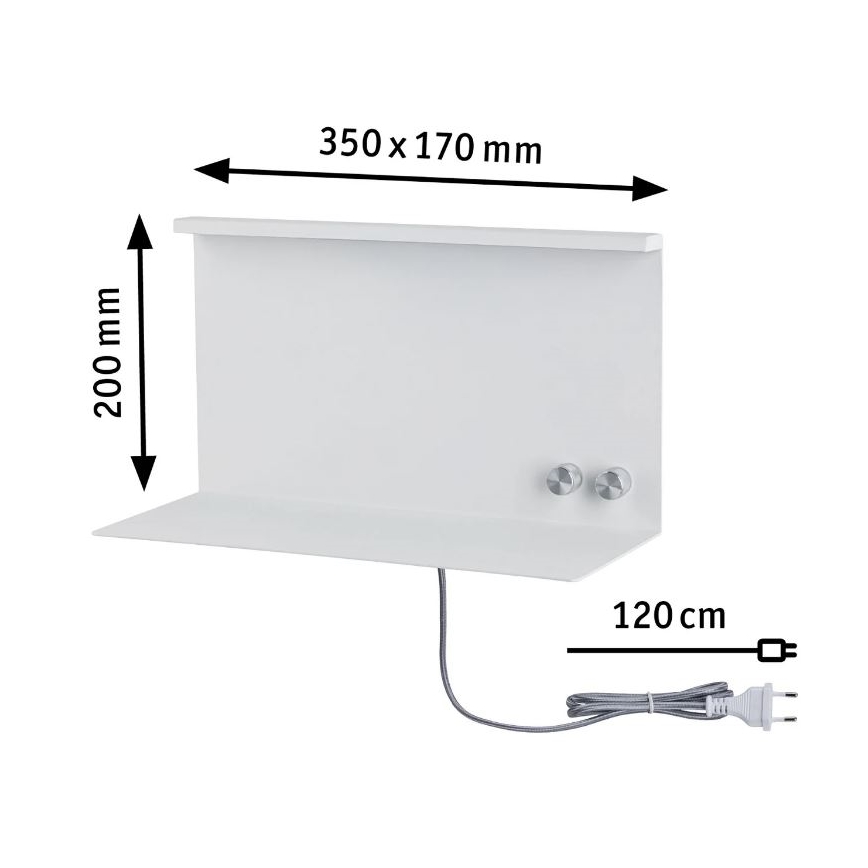 Paulmann 78919 - LED/4,5W Luminaire à intensité variable avec étagère et USB + LED/1,6W 230V