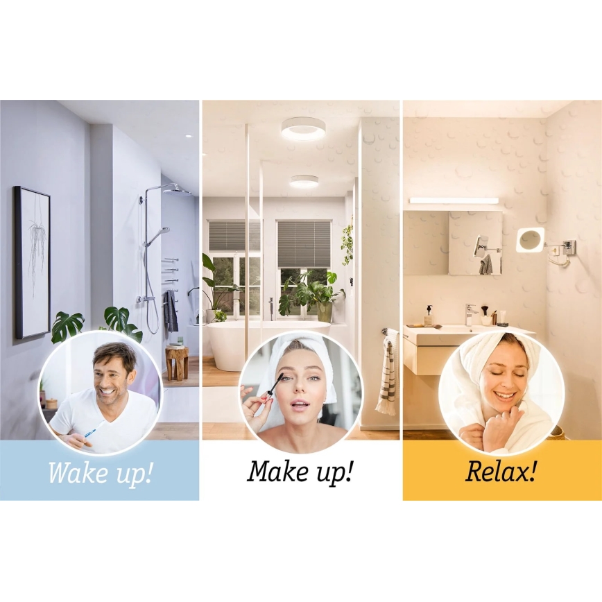 Paulmann 78952- LED/21W IP44 Miroir chauffant rétro-éclairé de salle de bain à intensité variable MIRA 230V