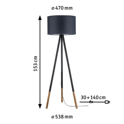 Paulmann 79633 - 1xE27/20W Lampadaire RURIK 230V