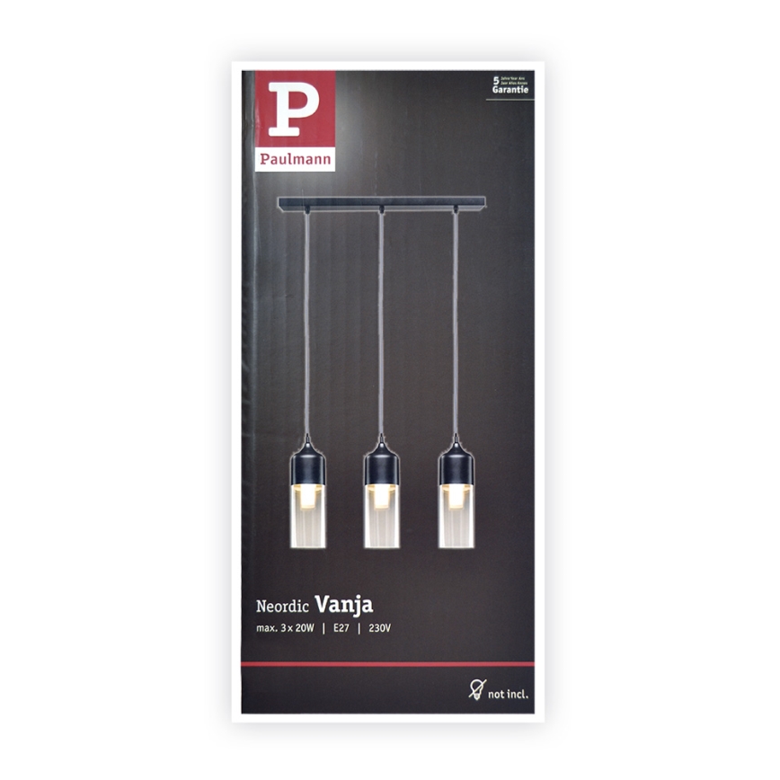 Paulmann 79642 - Suspension avec fil NEORDIC 3xE27/60W/230V