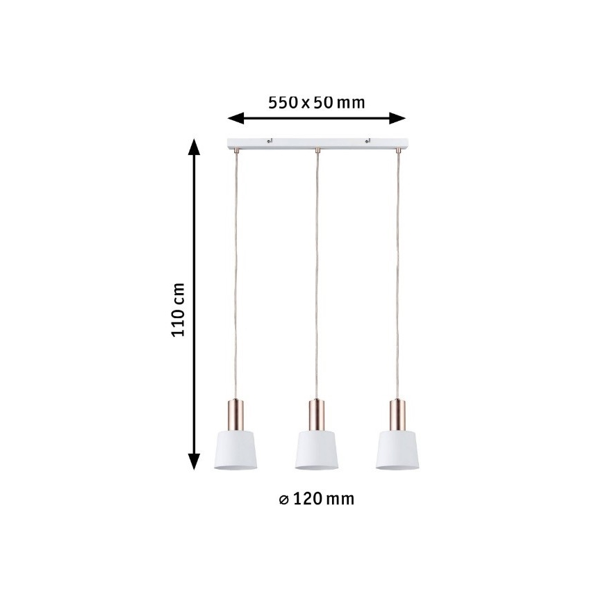 Paulmann 79657 - 3xE14/20W Suspension filaire NEORDIC HALDAR 230V
