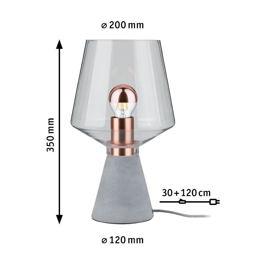 Paulmann 79665 - 1xE27/20W Tischlampe NEORDIC YORIK 230V