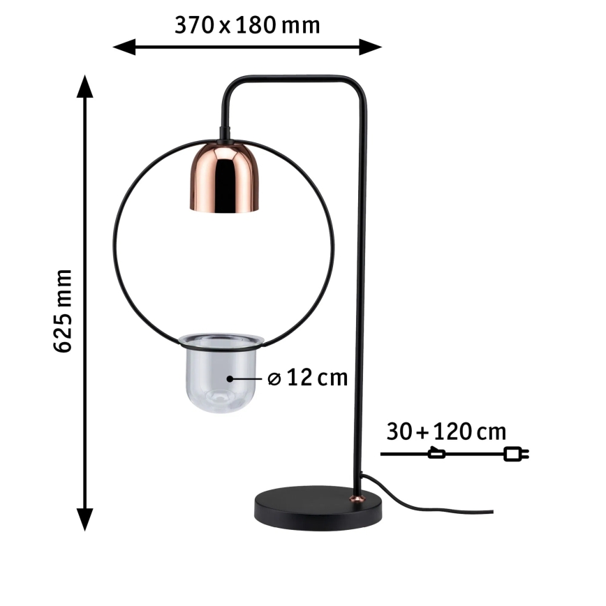 Paulmann 79746 - 1xGU10/20W Lampada da tavolo FANJA 230V fumé