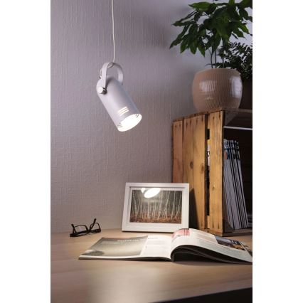 Paulmann 79767 - LED 1xE27/8W Pendelleuchte an Kabel LAVEA 230V weiß