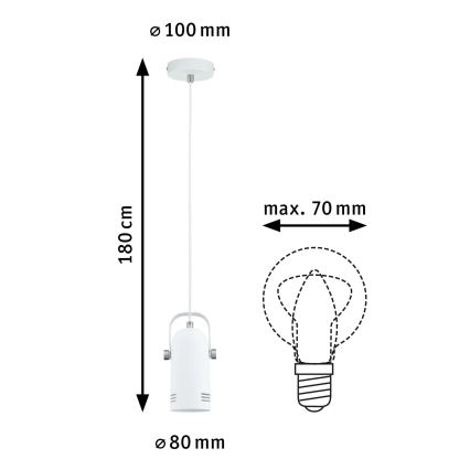 Paulmann 79767 - Suspension LAVEA LED RGBW 1xE27/9W sur câble 230 V blanche