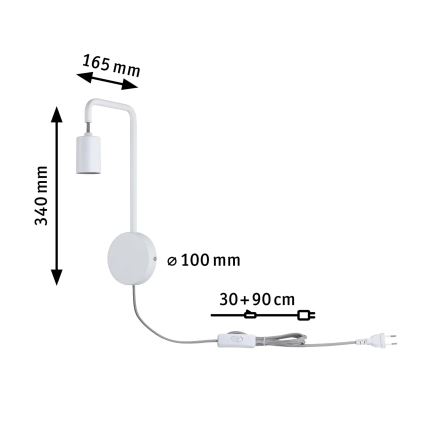 Paulmann 79811 - 1xE27/40W Applique CALVANI 230V bianca