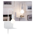 Paulmann 79812 - Applique murale CALVANI 1x E27/40W 230V avec étagère et port USB, blanche