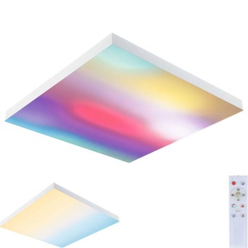 Paulmann 79910 - LED/31W RGBW Plafonnier dimmable LORIA 230V 3000-6500K 59,5x59,5 cm blanc + télécommande
