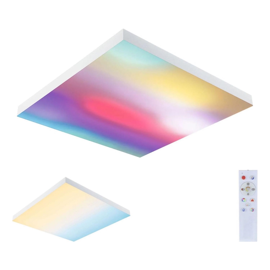 Paulmann 79910 - LED/31W RGBW Plafonnier dimmable LORIA 230V 3000-6500K 59,5x59,5 cm blanc + télécommande