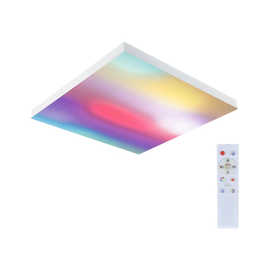 Paulmann 79910 - LED/31W RGBW Plafonnier dimmable LORIA 230V 3000-6500K 59,5x59,5 cm blanc + télécommande