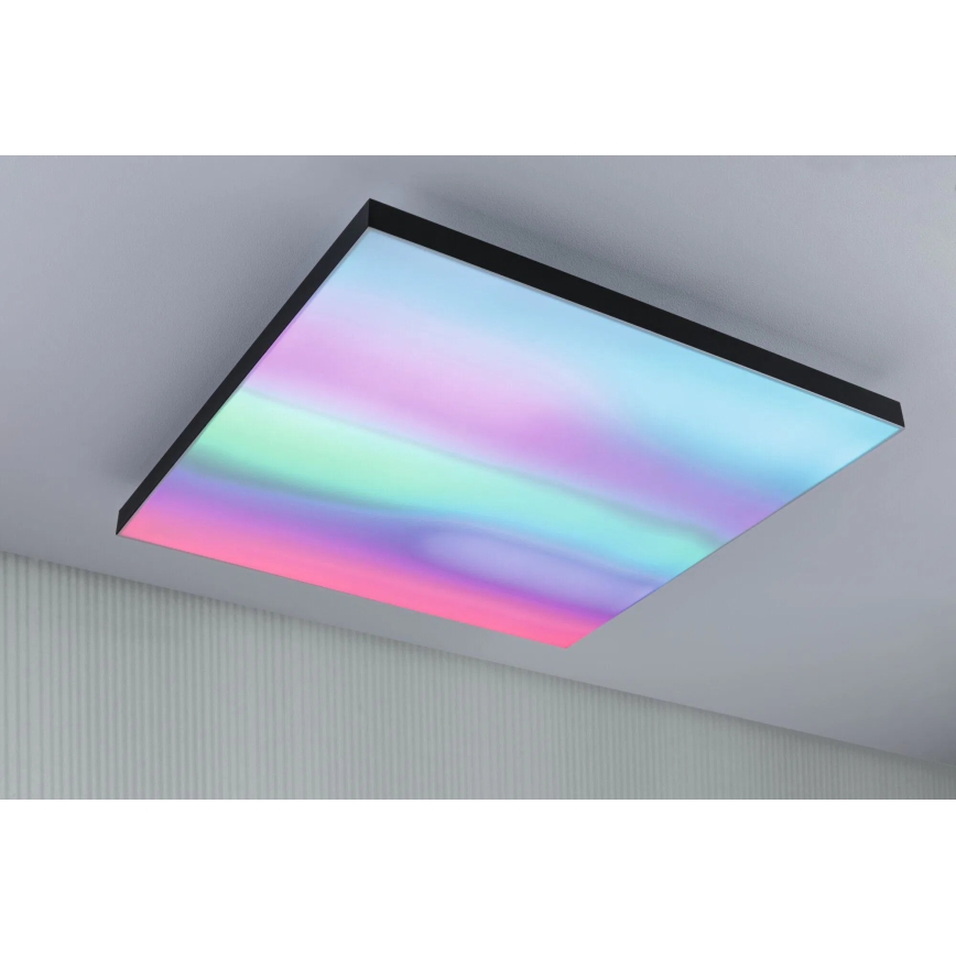 Paulmann 79913 - Plafoniera dimmerabile LED/31W RGBW LORIA 230V 3000-6500K 59,5x59,5 cm nera + telecomando