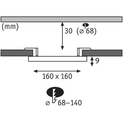 Paulmann 79948 - LED/12W IP44 Dimmbares Einbau-Downlight für das Badezimmer VARIFIT 230V