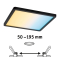 Paulmann 79967 - Faretto ad incasso dimmerabile per bagno AREO, LED 16W, IP44, 230V, 23x23 cm, nero