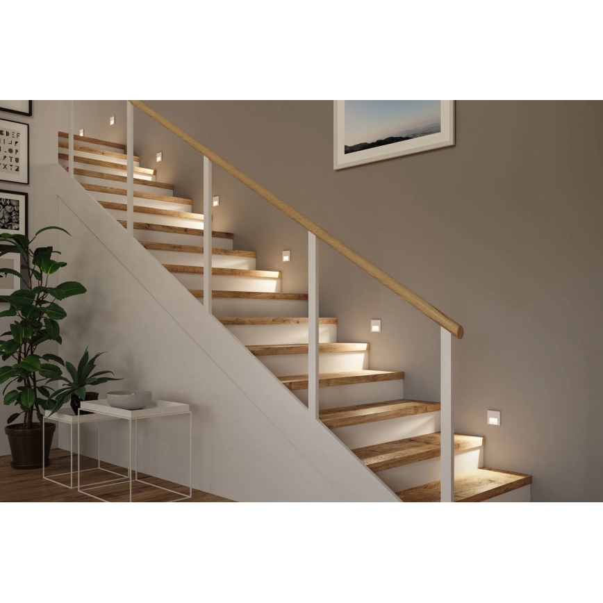 Paulmann 80002 - LED/1W Treppenleuchte mit Sensor TSARO 230V Lead/weiß