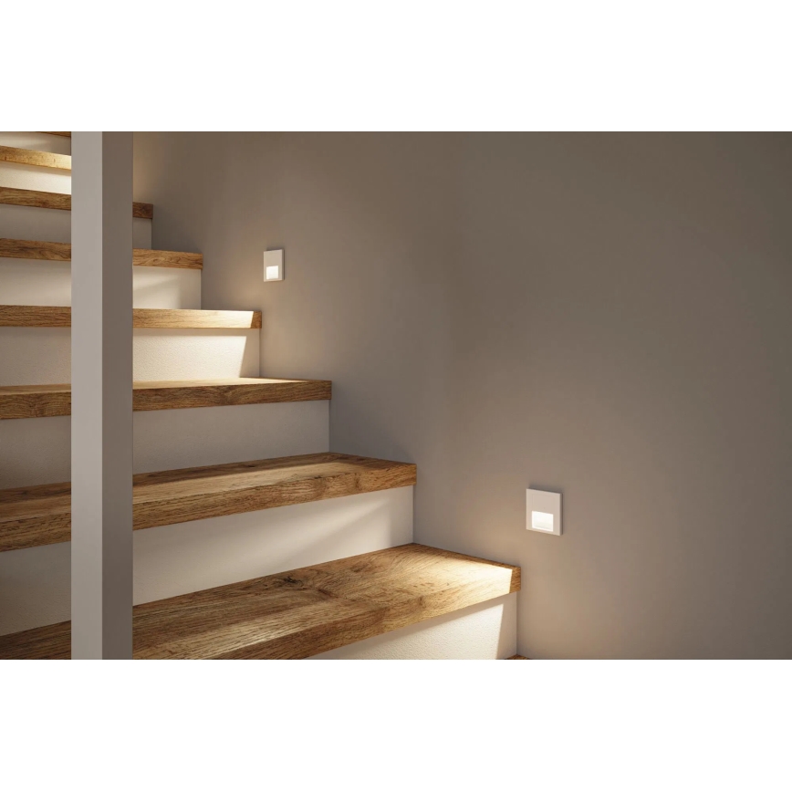 Paulmann 80002 - LED/1W Treppenleuchte mit Sensor TSARO 230V Lead/weiß