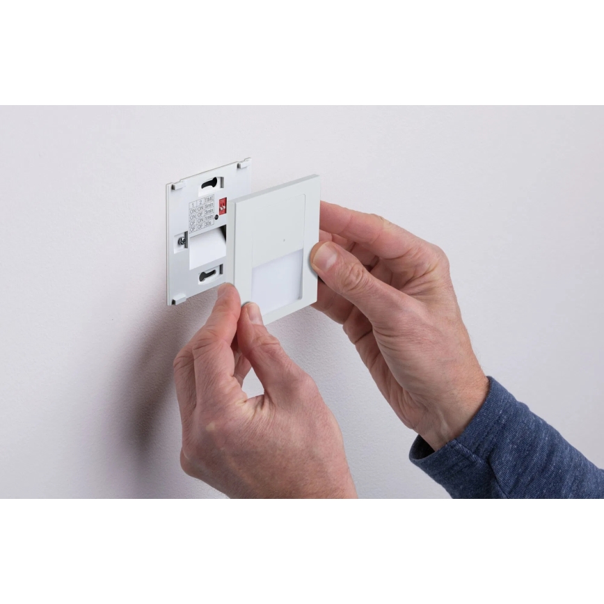 Paulmann 80002 - LED/1W Treppenleuchte mit Sensor TSARO 230V Lead/weiß