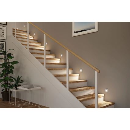Paulmann 80003 - LED/1W Illuminazione scale con sensore TSARO 230V Lead/cromo opaco