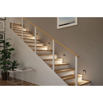 Paulmann 80004 - Spot d'escalier avec détecteur LED/1W TSARO 230V Lead/noir