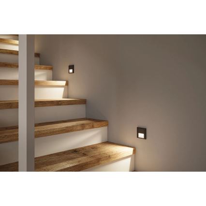 Paulmann 80004 - Spot d'escalier avec détecteur LED/1W TSARO 230V Lead/noir