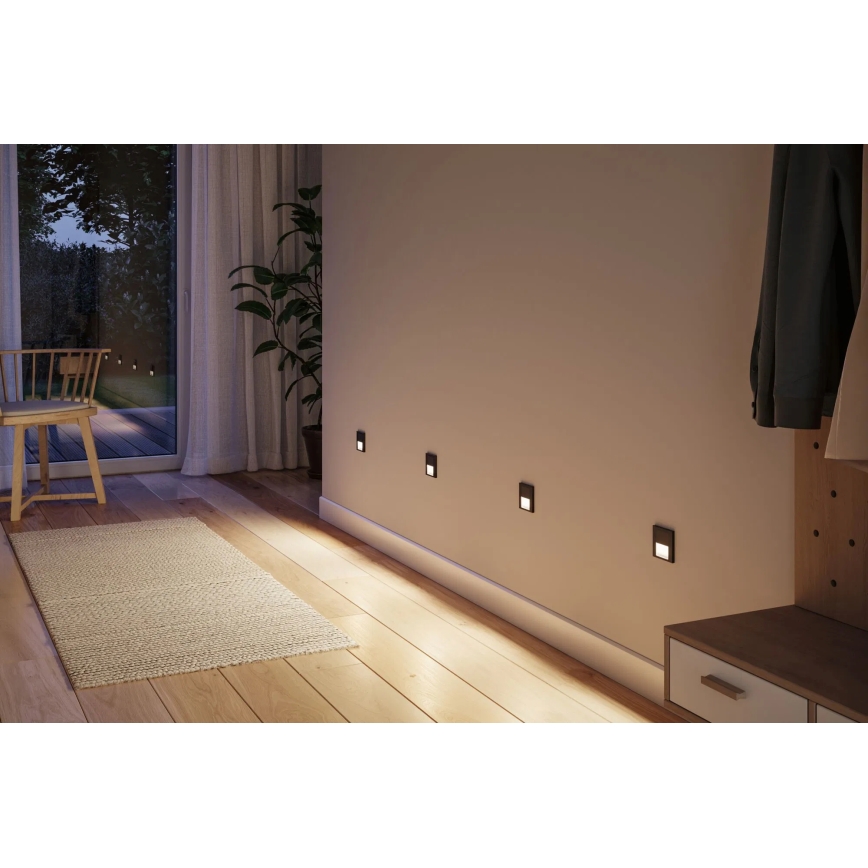 Paulmann 80004 - Spot d'escalier avec détecteur LED/1W TSARO 230V Lead/noir