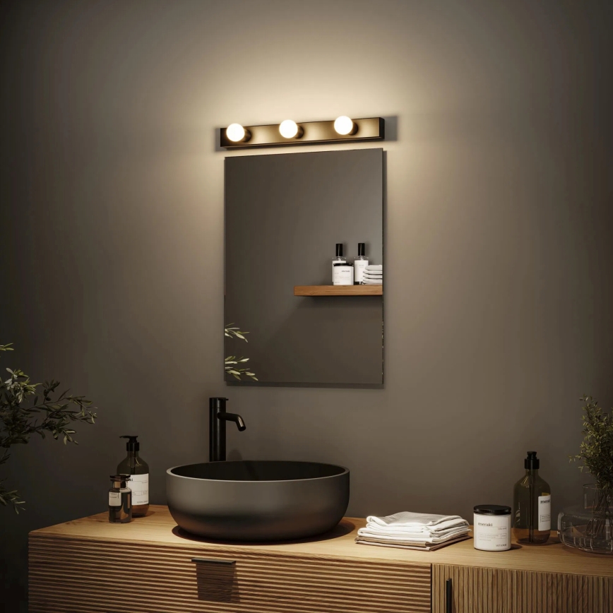 Paulmann 80097 - 3xE14/40W IP44 Éclairage de miroir salle de bain REGULA 230V noir