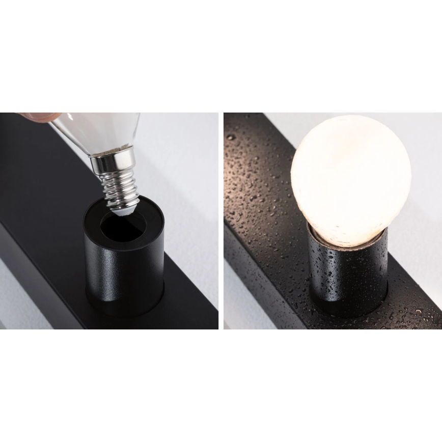 Paulmann 80097 - 3xE14/40W IP44 Éclairage de miroir salle de bain REGULA 230V noir