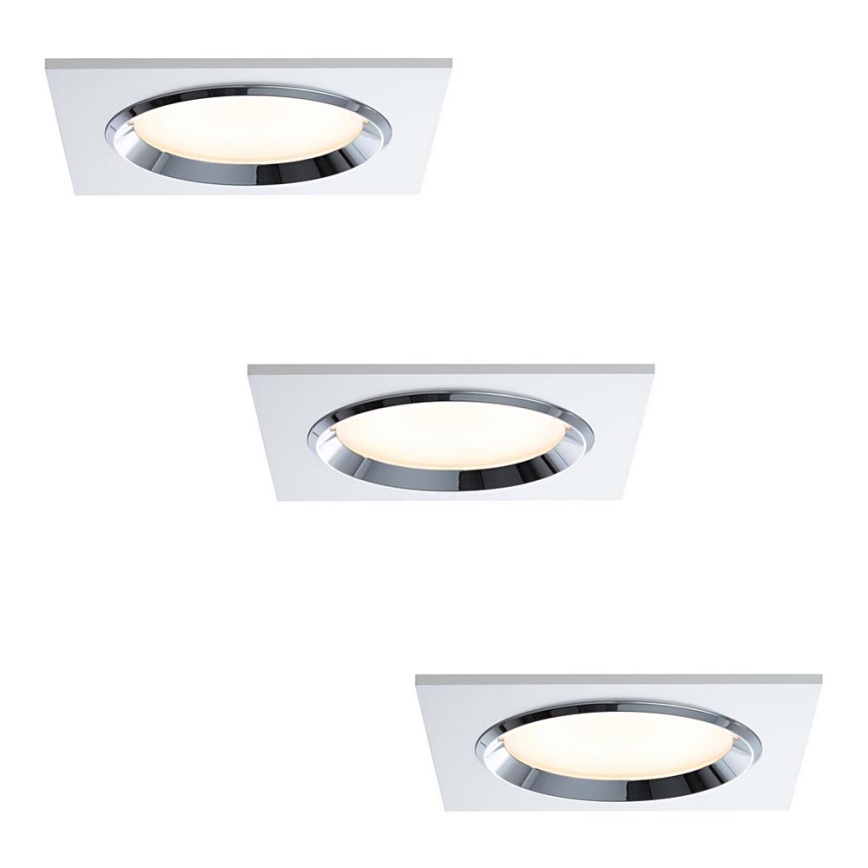 Paulmann 92695 - PACK 3x Luminaire LED encastrable à intensité modulable DICE 3xLED/8W/230V
