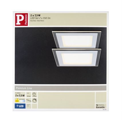 Paulmann 92706 - SET 2x Lampada da incasso LED DECODICE 2xLED/7,5W/230V