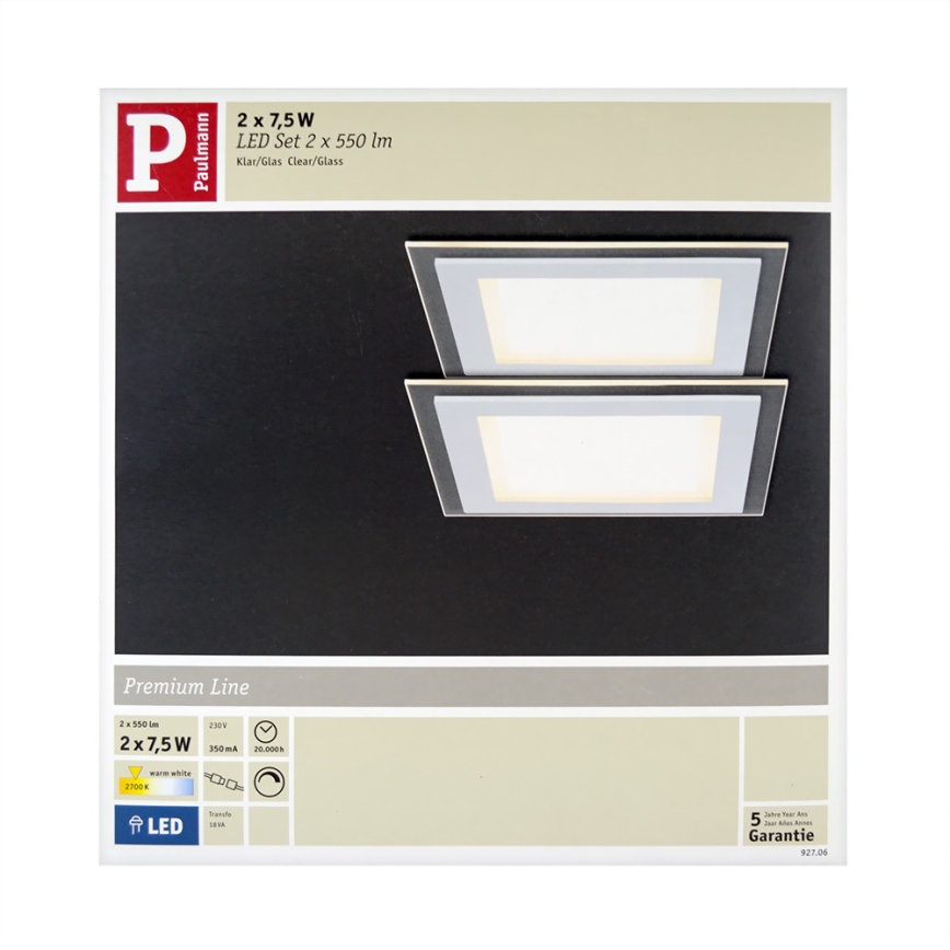 Paulmann 92706 - SET 2x Lampada da incasso LED DECODICE 2xLED/7,5W/230V