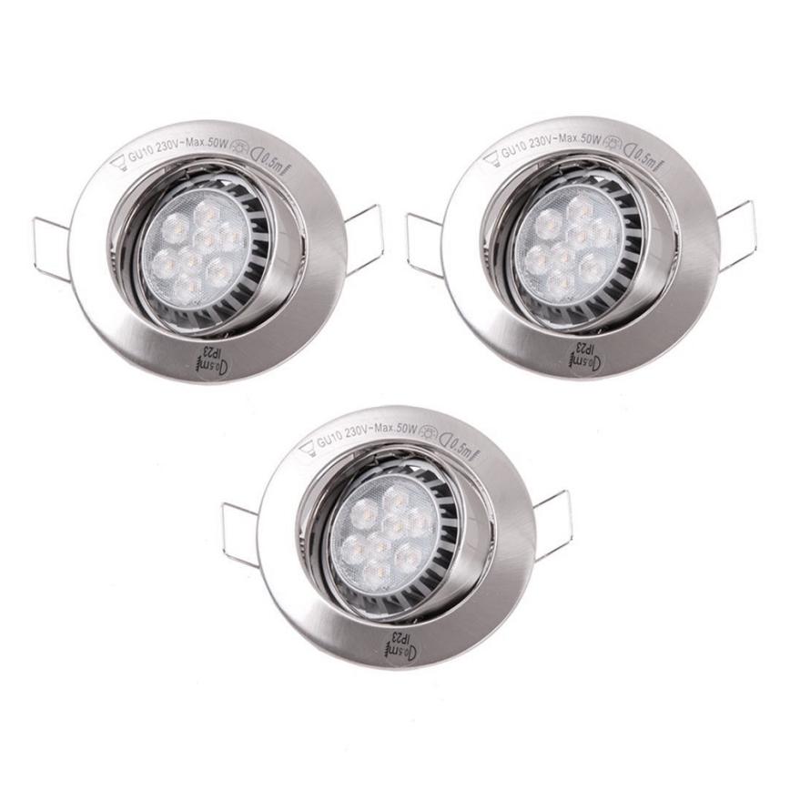 Paulmann 92709 - SET 3xLED Einbauleuchte 3xGU10/8W/230V