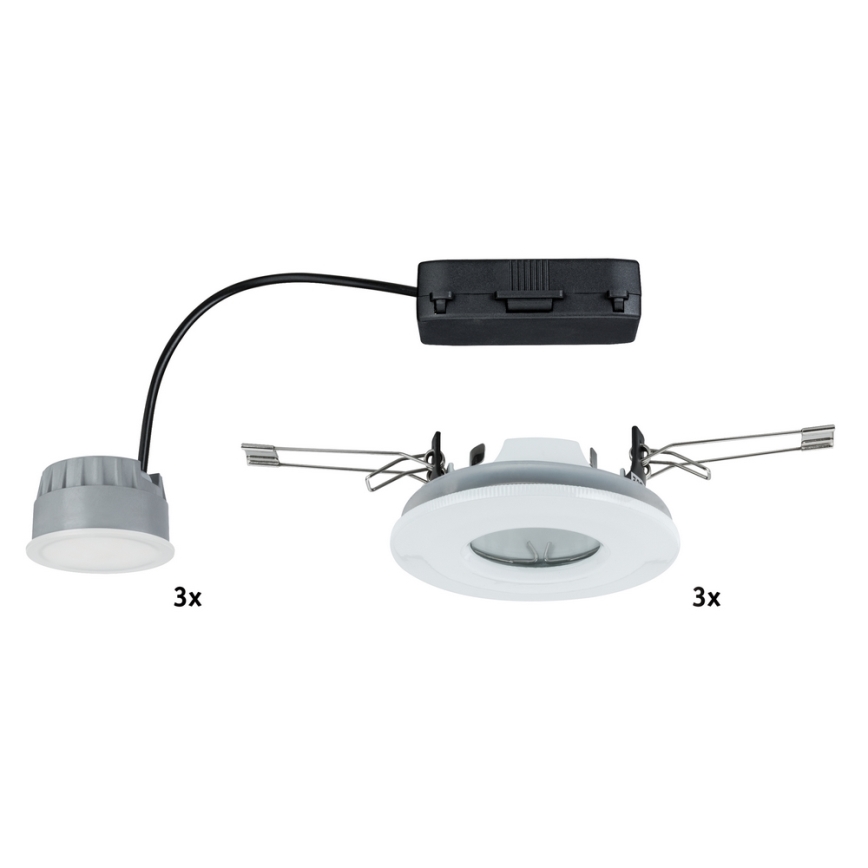 Paulmann 92847 - SET 3x LED Bad-Deckenleuchte COIN 3xLED/7W/230V IP65