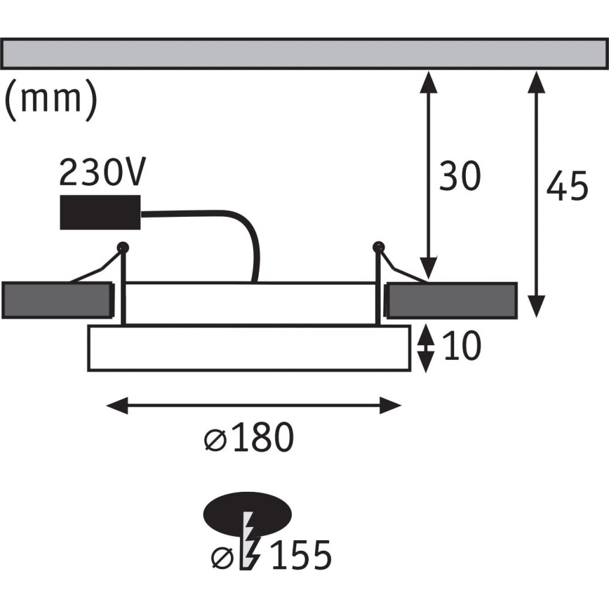 Paulmann 92935 - LED/12W IP44 dimmerabile faretto da incasso per bagno AREO 230V Ø 18 cm cromo opaco