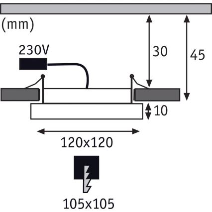 Paulmann 92940 - LED/6,5W IP44 Luminaire encastré dimmable pour salle de bain AREO 230V 12x12 cm chrome mat