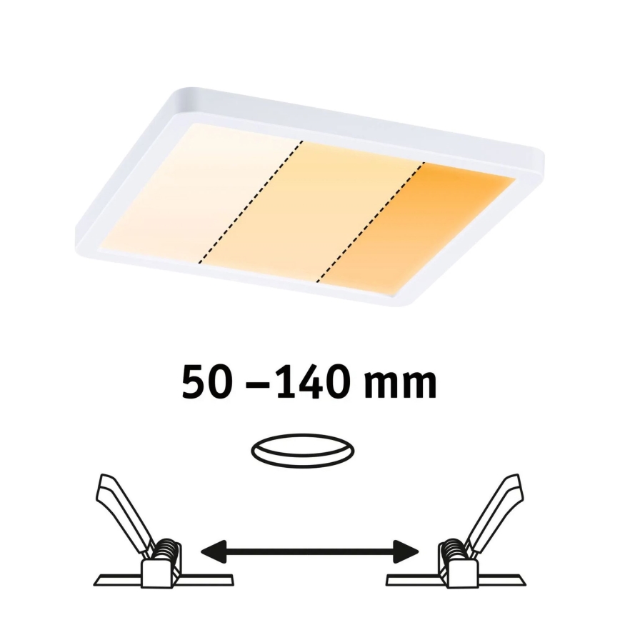 Paulmann 92993 - LED/13W IP44 Plafonnier encastré pour salle de bains AREO 230V 2000/3000/4000K 17,5x17,5 cm blanc