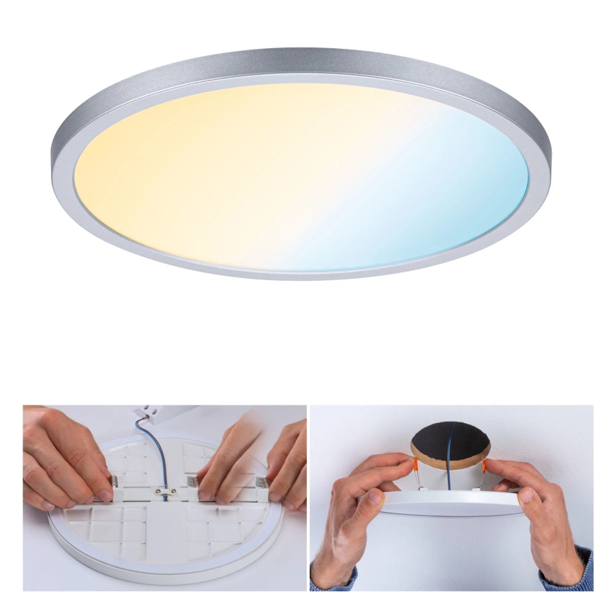 Paulmann 93046 - LED/16W IP44 Faretto da incasso dimmerabile per bagno AREO 230V 3000-6500K Ø 23 cm cromo opaco