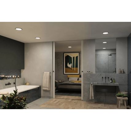 Paulmann 93102 - LED/16W IP44 Badezimmer-Einbauleuchte AREO 230V 2000/3000/4000K Ø 23 cm schwarz
