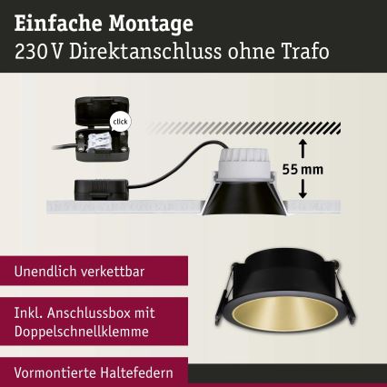 Paulmann 93404 - SADA 3xLED/6,5W IP44 Lampada da incasso bagno dimmerabile COLE 230V