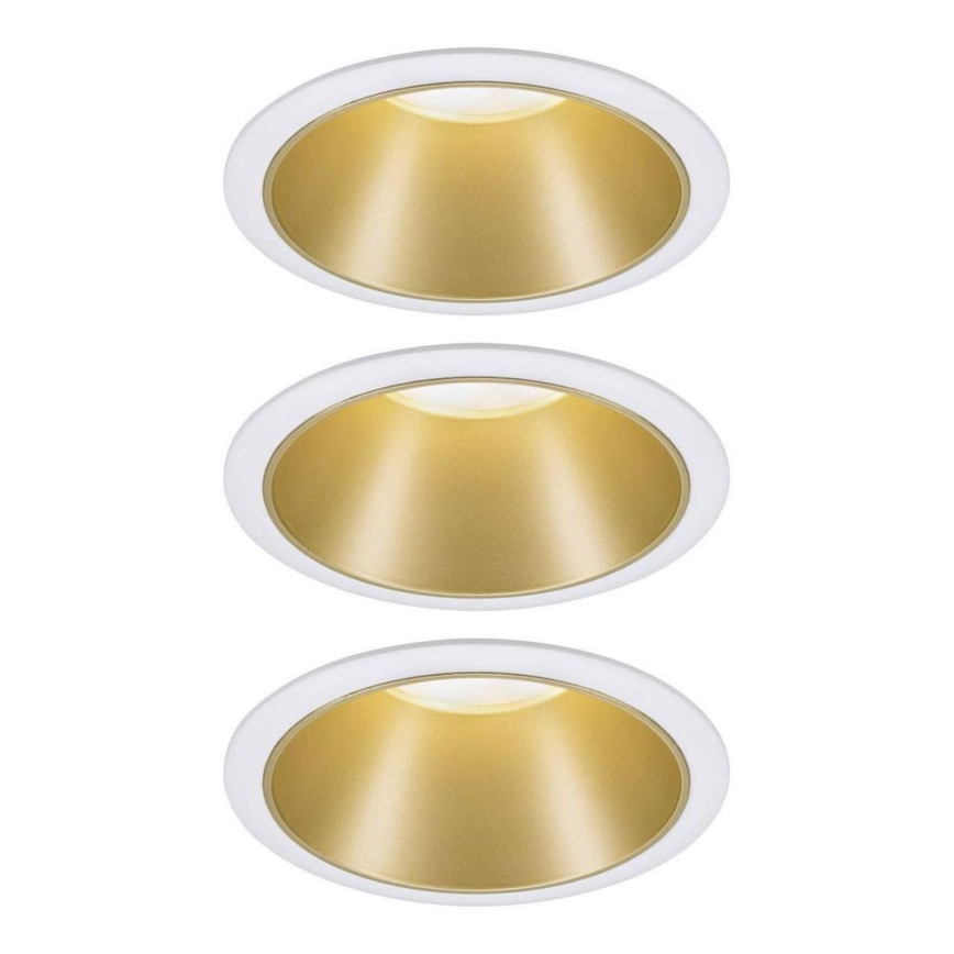 Paulmann 93406 – SET 3xLED/6,5W IP44 Dimmbare Badezimmer-Einbauleuchte COLE 230V