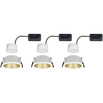 Paulmann 93406 – SET 3xLED/6,5W IP44 Dimmbare Badezimmer-Einbauleuchte COLE 230V