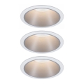 Paulmann 93410 – SET 3xLED/6,5W IP44 Dimmbare Badezimmer-Einbauleuchte COLE 230V